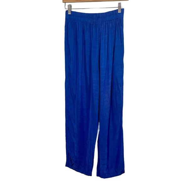 Vintage 90s Electric Blue Palazzo Pant New Name in Town Size Small - Picture 7 of 13